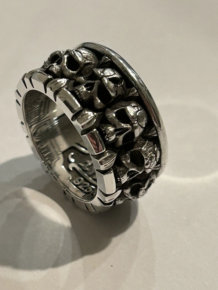 Anillo Night Rider All In The Family Banda Plata Esterlina Talla 10 SS 925 Foto 2 de 4
