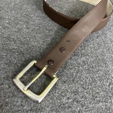 Fremont Leather Brown Money Belt Men s 38 Hidden Zip Silver Buckle Work Travel