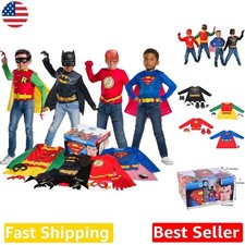 Official DC Comics Dress Up Trunk Boys Small Superman Flash Costume Set