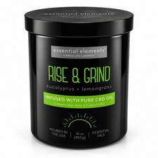 Essential Elements Candle-Lite Rise & Grind 16oz CBD Eucalyptus Lemongrass