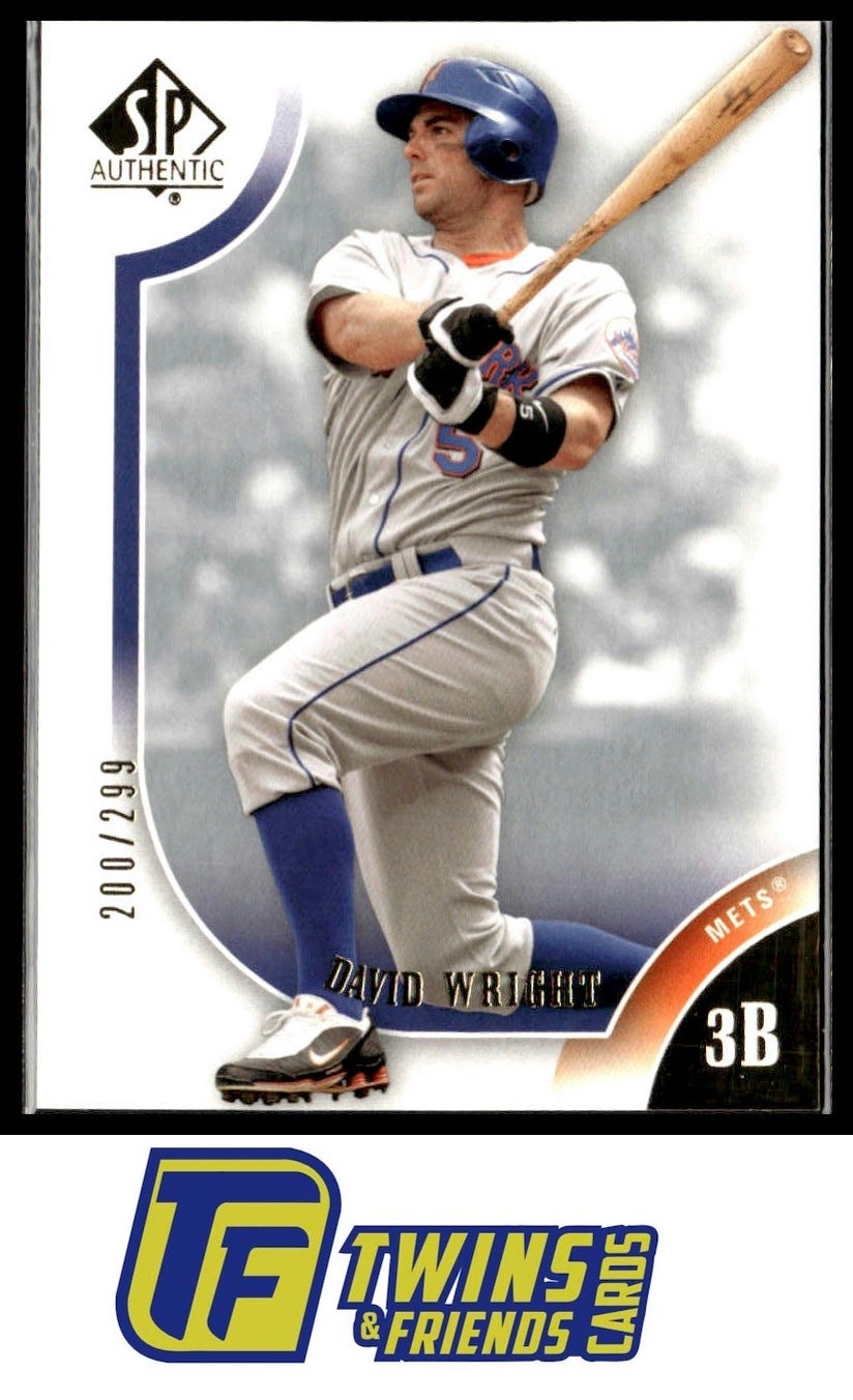 2009 SP Authentic #98 David Wright Gold #/299