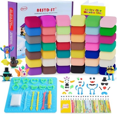 Air Dry Clay 42 Colors, Modeling Clay for Kids, DIY Molding Magic Clay, Gift for