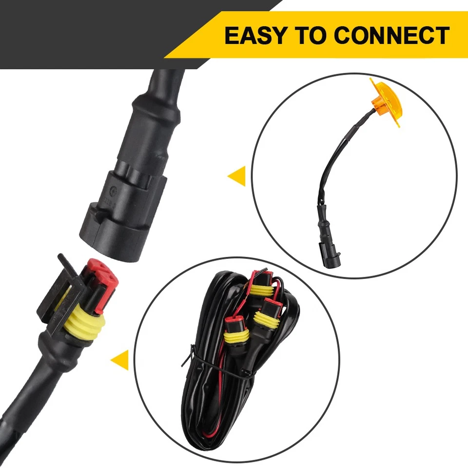 3pcs LED Front Grille Lights For 2004-2019 Ford F-150, F250, F350 Raptor Yellow Foto 3 de 4