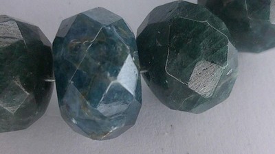 vintage Jay King necklace 18'' DTR teal green Apatite faceted rondelle stones