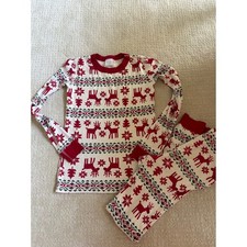 Hanna Andersson Pajamas Kids 14 Dear Deer Holiday Reindeer Fair Isle Set Cotton