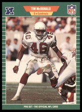 1989 Pro Set #329 Tim McDonald RC Rookie Phoenix Cardinals Football Card VG EX. rookie card picture