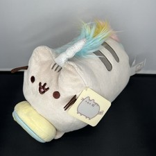 Pusheen unicorn Donut Log Rainbow Plush Stuffed Animal Cat, 9.5" NEW