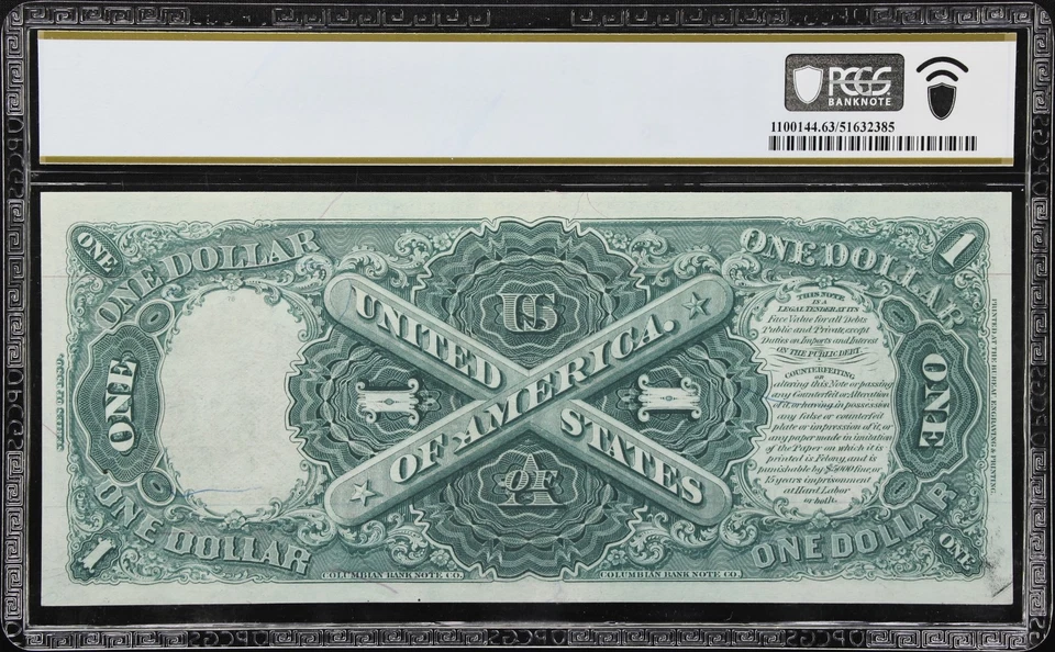 Fr. 30. 1880 $1 Legal Tender Note. PCGS Banknote Choice Uncirculated 63 PPQ. - Image 2 of 2