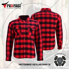 Motorbike Shirt CE Armoured Men Motorcycle Made with Kevlar Lined Jacket Shirts