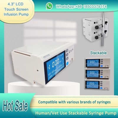 4.3 inch Touch Screen Infusion Pump Multiple Infusion modes Stackable type IV
