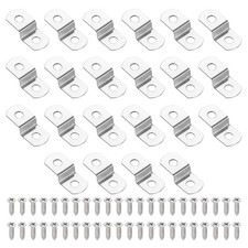 22Pcs 1/4" Offset Canvas Clips with 2 Holes Include 44 Screws, Silver Tone