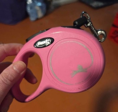 FLEXI Classic Cord Retractable Dog Leash for Small Dog (12kg) - 10 ft, Pink