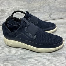 ECCO Soft 7 Slip On Sneakers Blue Leather Mes...