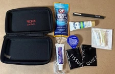 TUMI For Delta Air Lines Black Fabric Toiletry Amenity Travel Kit Bag New