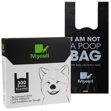 300 Counts Extra Thick Black Pet Poop Waste Bags With Handles for Dogs Ocean ...