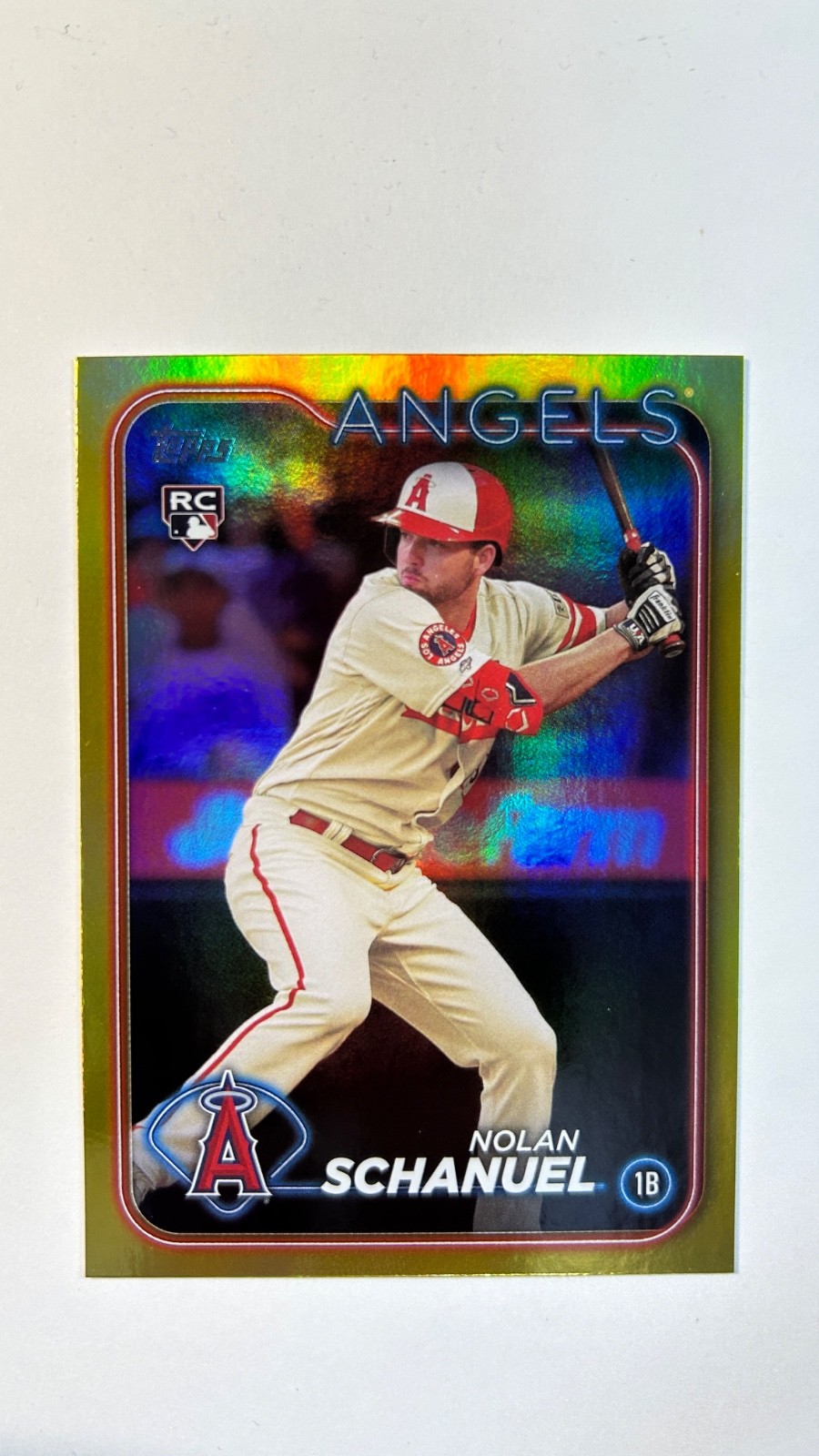 Nolan Schanuel 2024 Topps #53 Gold Foil Rookie RC Los Angeles Angels