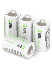 EBL C Size Battery Adapters, AA to C Spacer C 4Pcs