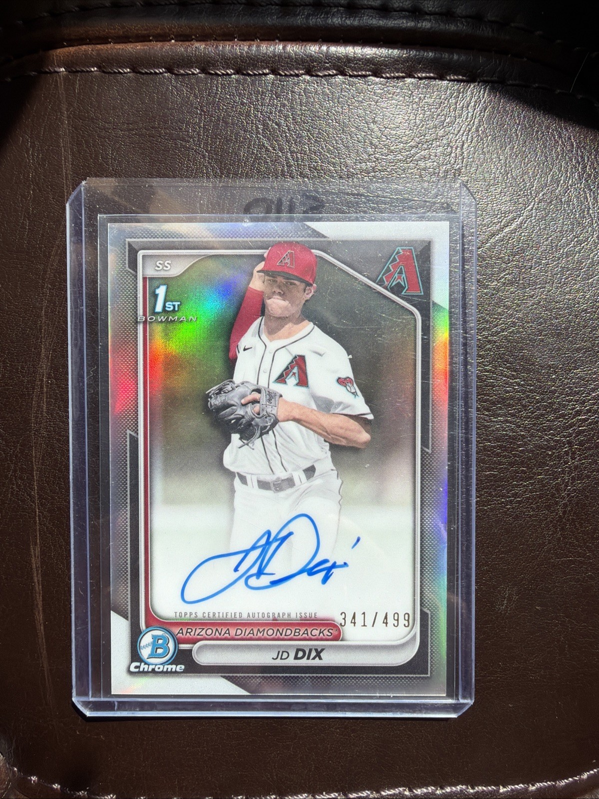 2024 BOWMAN DRAFT JD DIX CHROME AUTO REFRACTOR 341/499 1ST PROSPECT