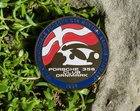 VINTAGE AUTOMOBILE CAR BADGE # PORSCHE 356 CLUB MEETING AARHUS DENMARK 1994