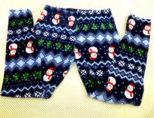No Boundaries Snowman  Christmas Tree Print Leggings L/G 11-13 Polyester/Span