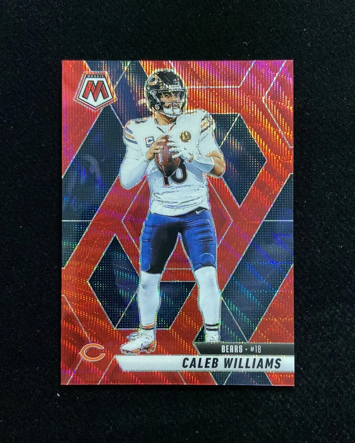 2025 Panini Mosaic Caleb Williams #22 Red Wave Prizm 4/27 Bears QI95