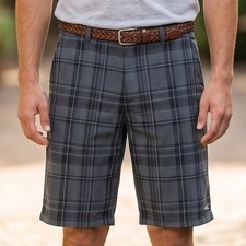 ONeill Mens Plaid Hybrid Walk Shorts Grey Blue Check Surf Skate 34