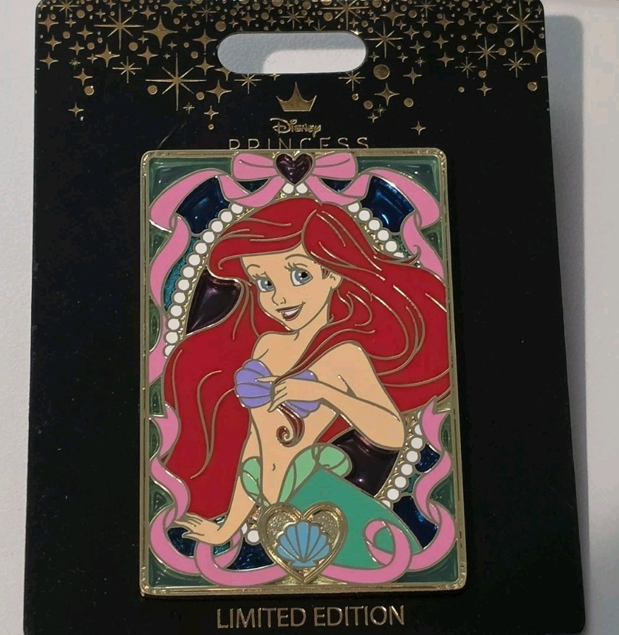 Disney Pins Pink a la Mode Stained Glass Ariel LE 300 Little Mermaid pin