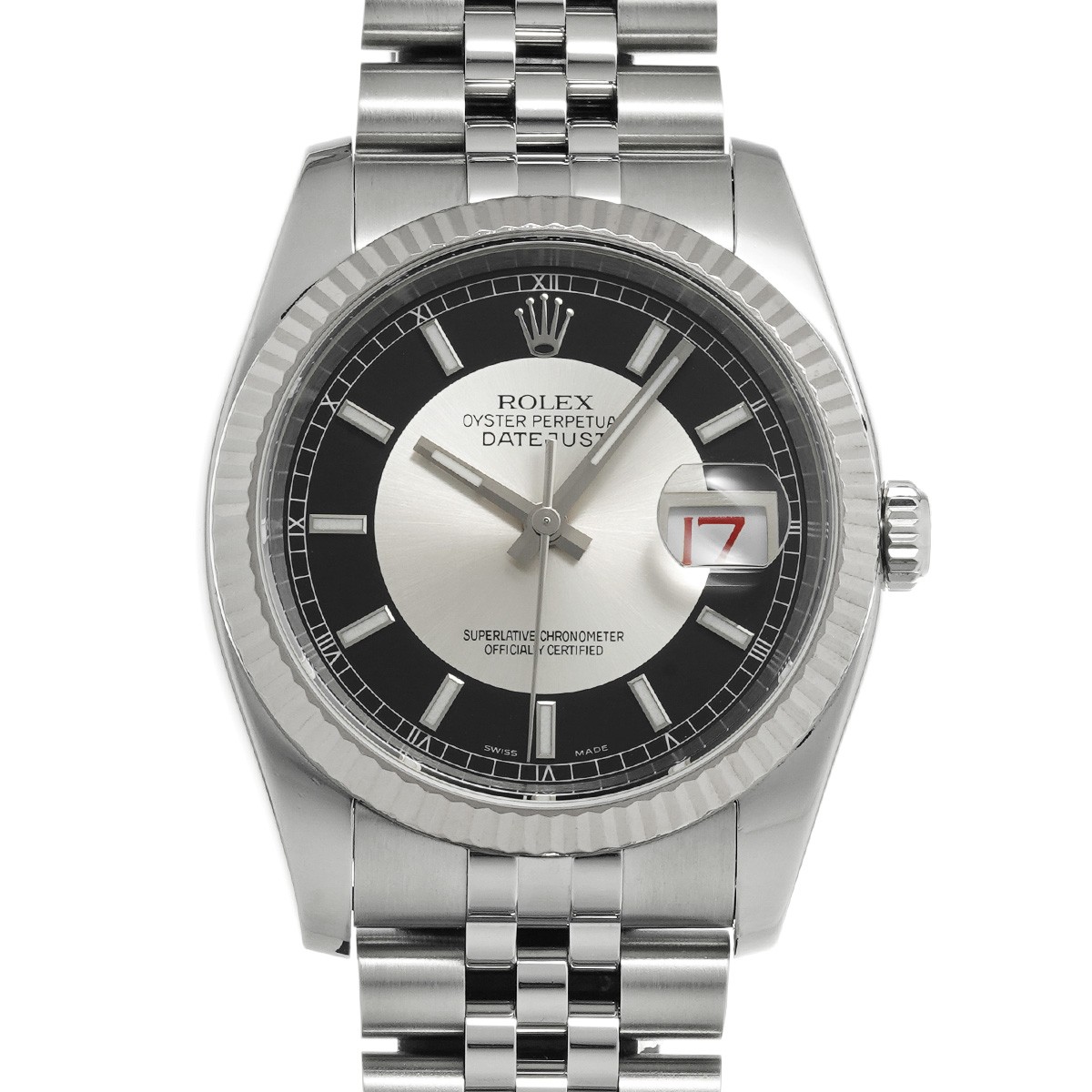 ROLEX Datejust 36 116234 black/Silver WATCH 754873