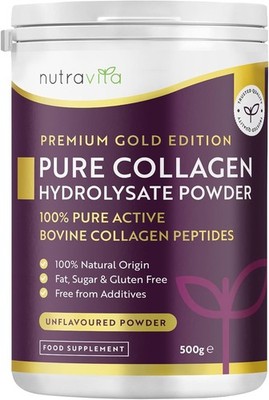NUTRAVITA Premium Gold Edition 100% Pure Collagen Powder | Skin Hair Nails 500g