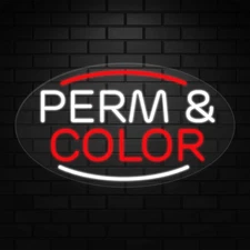 Perm & Color Sign for Business Displays | LED Flex Neon | 30"W x 17"H x 1"D