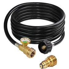 12 Feet Propane Hose with Gauge,Include Tank Adapter Converts POL 100 lb LP T...