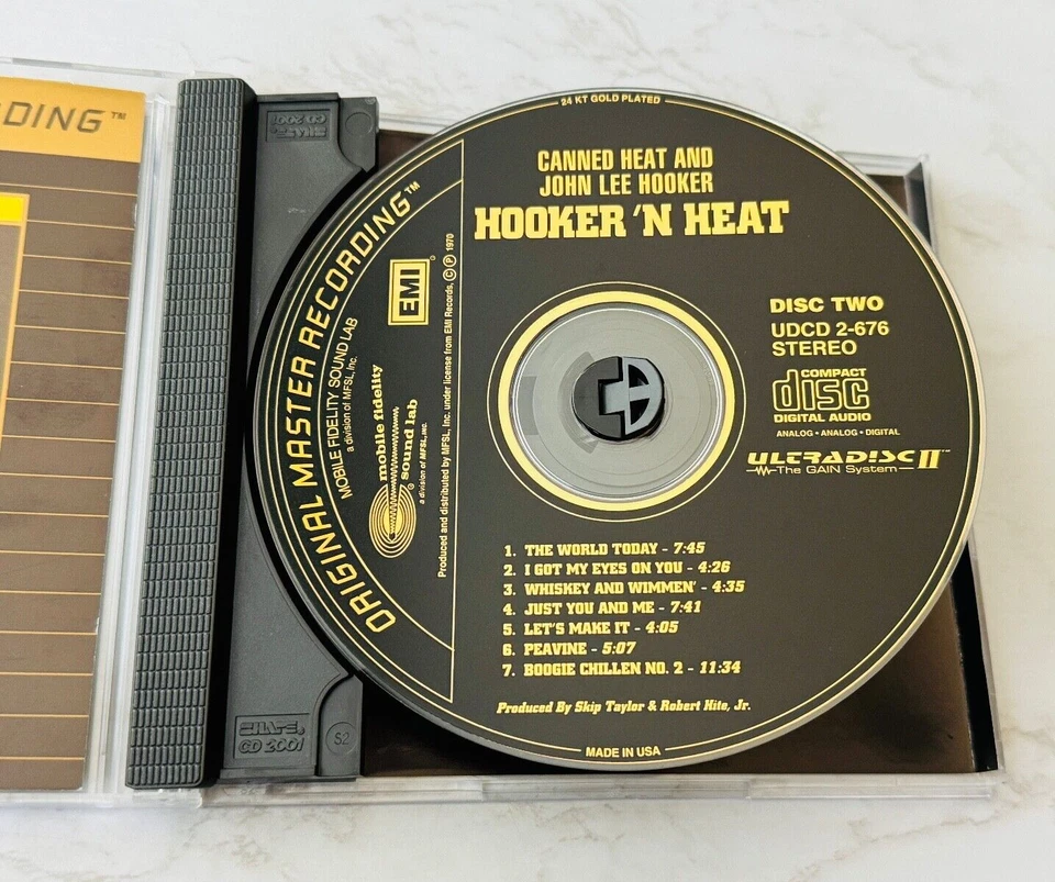 Canned Heat & John Lee Hooker Hooker N Heat 2 CD Set MFSL ULTRADISC II 24KT GOLD - Image 3 of 4