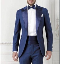 Men Blue Tuxedo Slim fit Suit Groomsmen Formal Suit Wedding Evening Party