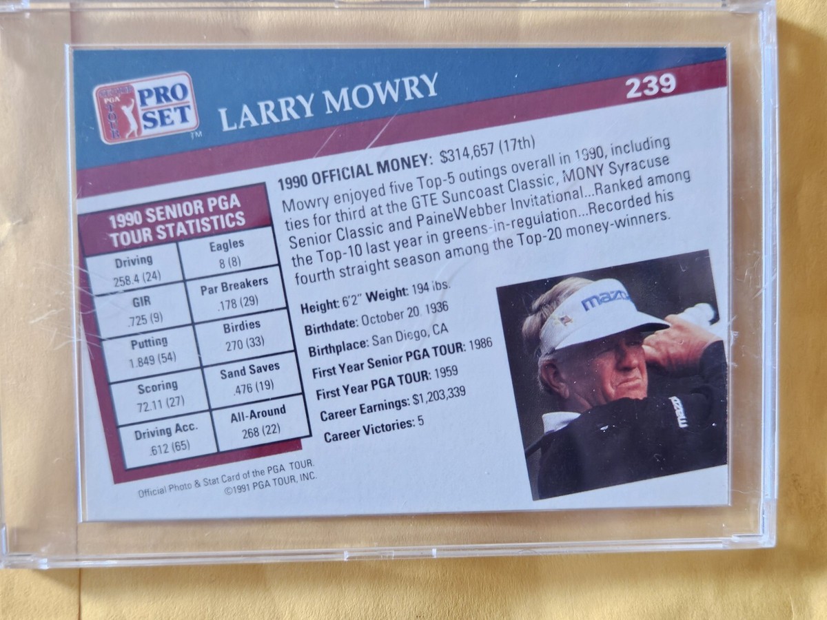 1991 Pro Set PGA Tour Golf Larry Mowry Signed Card Autographed