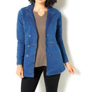 Denim & Co. Cozy Touch Peacoat Jacket- MEDIUM WASH, MEDIUM