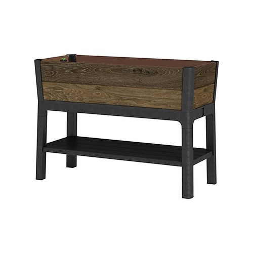 Keter NEW Signature DURABLE Outdoor Brown Rectangular Gardening Planter Bed - Picture 2 of 8