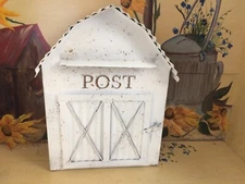 Vintage Style Farmhouse Country Barn MAILBOX Post Box Embossed Primitive Rustic