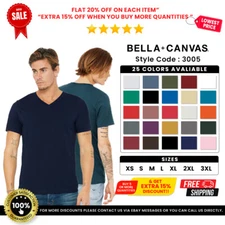 Bella + Canvas 3005 Unisex Jersey Plan Blank Short Sleeve Stylish V Neck T Shirt