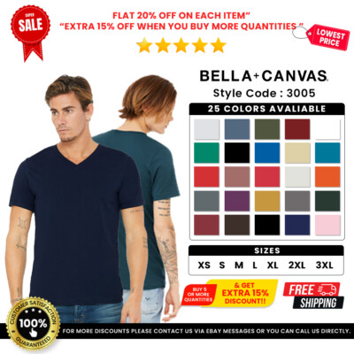 Bella Canvas 3005 Unisex Jersey Plan Blank Short Sleeve Stylish