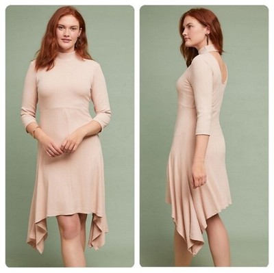 RIB KNIT TURTLENECK DRESS 