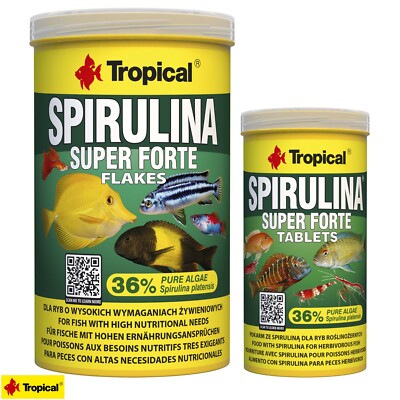Tropical Spirulina Forte 36% Flakes 1L + Spirulina Hafttabletten 250ml Sparpack