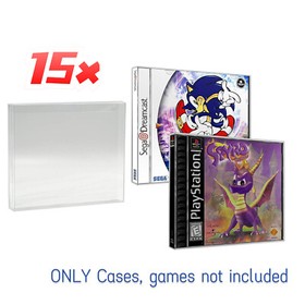 15x For SEGA Dreamcast &PS1 Clear Protective Box Protectors Sleeve Case Display