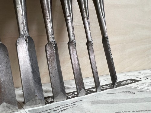 Vintage Japanese Chisel 10set Nomi /Hand Plane Saw Iron Hammer Hand Tool/d51 - Picture 20 of 24