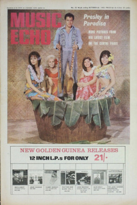 MUSIC ECHO 30 OCT 1965 . ELVIS FRONT COVER . ROLLING STONES GET OFF MY CLOUD