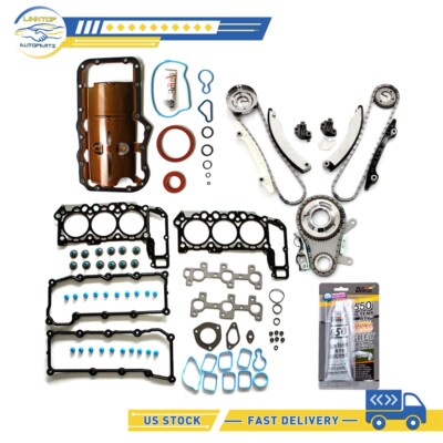 Full Gasket Set Timing Chain Kit For Jeep Liberty 2002 2003 3.7L 226CID V6 SOHC