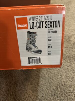 ThirtyTwo Lo Cut Sexton Snowboard Boots (10) Grey / Green Blue