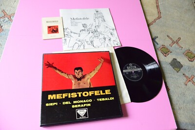 DEL MONACO SERAFINI MEFISTOFELE NM BOX 3LP + BOOK STEREO UNBOXED DECCA UK 1959