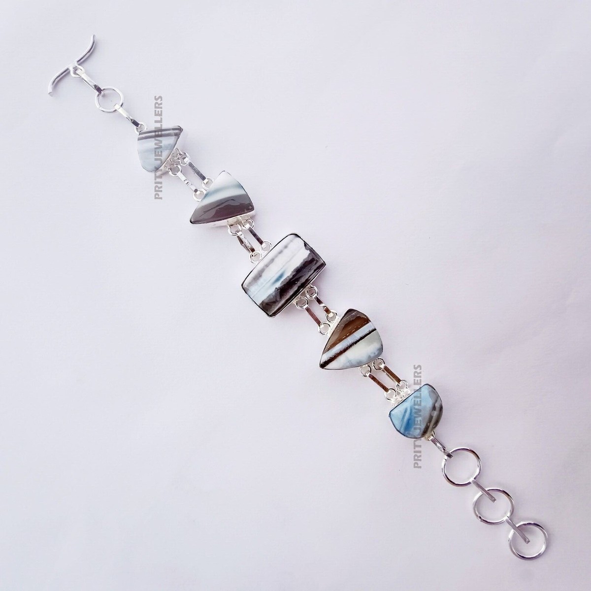 Natural Owyhee Opal Gemstone 925 Sterling Silver Handmade Bracelet, All  Sizes