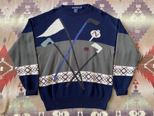Vintage Nautica Golf Themed Knit 