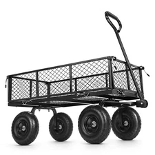 New Garden Carts Heavy-Duty Yard Dump Wagon Cart Steel Lawn Utility Cart 680LBS